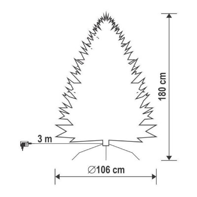 Műfenyő beépített LED világítással, 180 cm magas - KMF 6/180